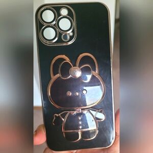 Iphone case With Mirror Black& Gold